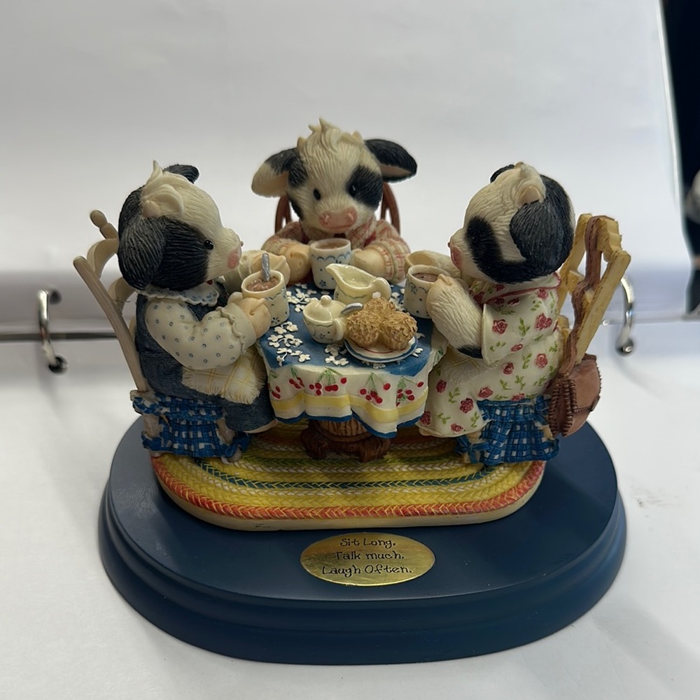 Charming Cow Figurine Tea Party Decor